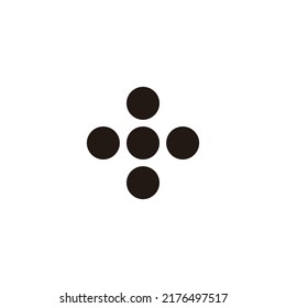 Four pills, plus, geometric symbol simple logo vector