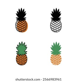 Four pineapple icons for use