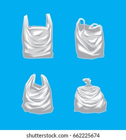 Four Plastic Bag Vector Illustration