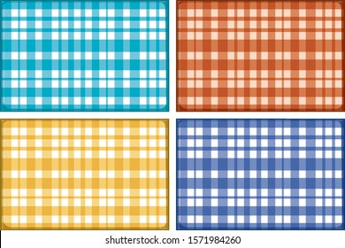 Cuatro fondos chapados en una ilustración de colores diferentes