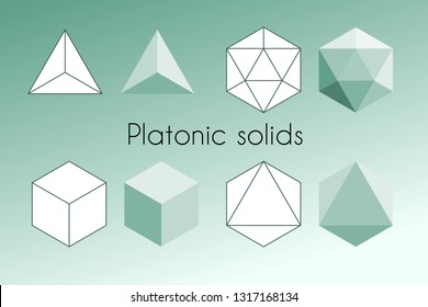 Four Platonic Solids Sacred Geometry Vector Stock Vector (royalty Free 