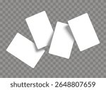 Four playing empty cards flying mockup.Vector set of blank cards deck of poker hand, gambling business, credit card, business card, game card, note cards, greeting card, invitation