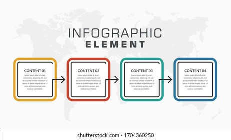 Four Point Infographic Element for Business Strategy