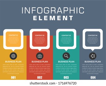 Four Point Infographic Element Business Strategy
