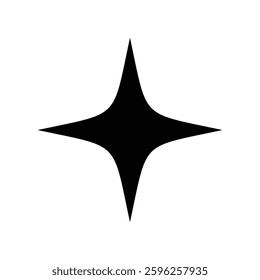 four point star icon design template vector illustration on white background.	