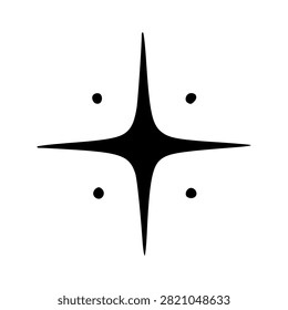 Four Point Star Symbol Accentuated With Four Small Dots
