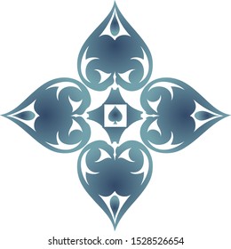 Four Pointed Spade Decal Icon Motif