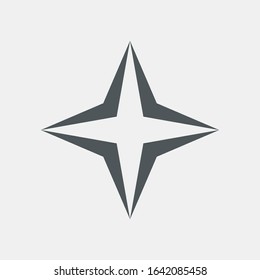 Four pointed Star Classic rating icon web quality vector illustration cut