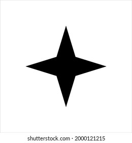 Four pointed star icon vector design isolated on white background.