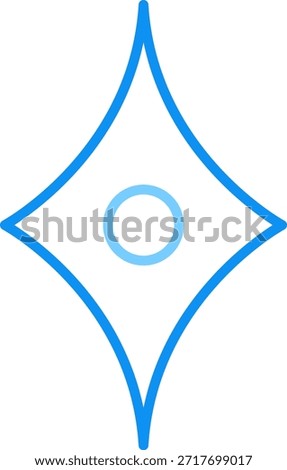 Four pointed star outline sparkle icon
