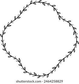 Cuatro puntas forma de estrella flor corona marco hoja Vector floral borde marcos de imagen Rama laurel silueta botánica negro Elementos decoración saludar marcos de boda