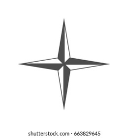 Four pointed star simple icon. 