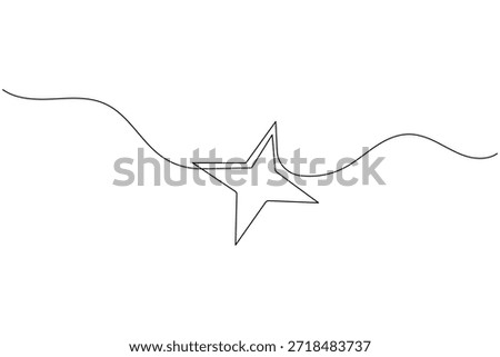 Four Pointed Star Sparkle Continuous Line Drawing Minimalist Spark Icon