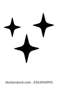 Four Pointed Stars Stencil for Cutting and Pastry - Vector Template for Cutting. Stars Design PYO, Cookie Stencil