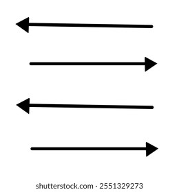 the four pointing arrows are black and do not face each other