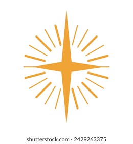Four Points Golden Shining Star Icon