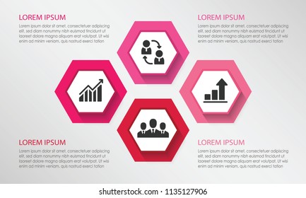 Four points process chart. Business data. Strategy, diagram, design. Creative concept for infographic, templates, presentation, report. Can be used for topics like planning, management, teamwork.