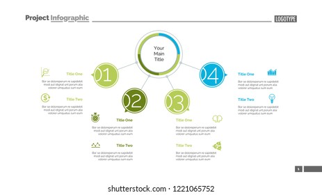 Four Points Process Chart Slide Template Stock Vector (Royalty Free ...