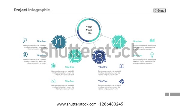 Four Points Process Chart Slide Template Stock Vector (Royalty Free ...