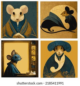 Four Portraits Of A Mouse - Inspired By Vermeer