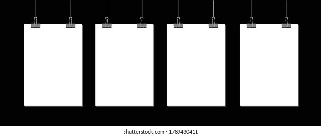 Four poster mockup Black Background