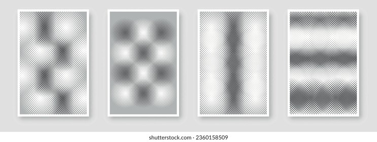 Four posters with halftone effect