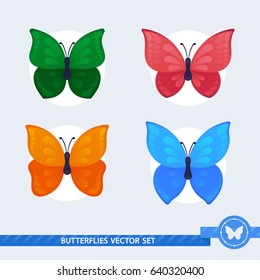 Four Pretty Butterflies - Vector Set