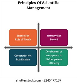 Four Principles Of Scientific Management in an Infographic template