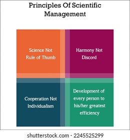 Four Principles Of Scientific Management in an Infographic template