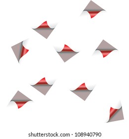four prints of a human hand on a white background.Vector