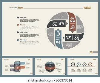 Four Production Slide Templates Set Stock Vector (Royalty Free ...