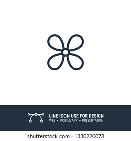 four propeller icon design
