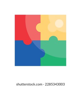 icono de cuatro piezas de juego de rompecabezas