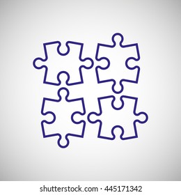 Four Puzzle piece icon. Abstract background. vector illustration