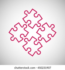 Four Puzzle piece icon. Abstract background. vector illustration