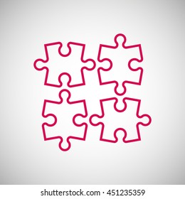 Four Puzzle piece icon. Abstract background. vector illustration