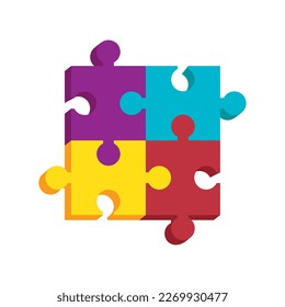 four puzzle pieces game icon