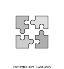 Four Puzzle Pieces Vector Concept Icon Or Logo Element