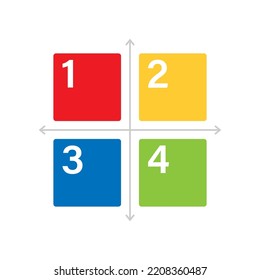 Four quadrant diagram. Clipart image