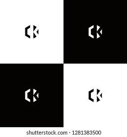 Four Quadrants Black And Reverse White Ck Logo