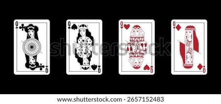 Four queen in a row - Playing Cards