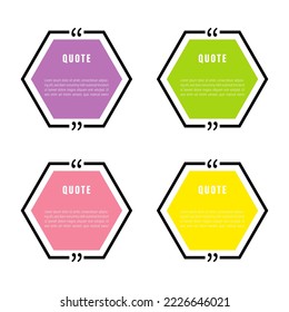 Four quotes of different color on white background. Vector illustration.