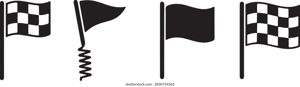 Four racing flags set illustration
