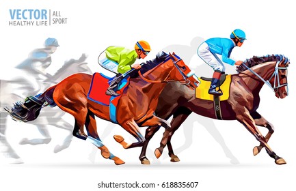 Horse Racing Vector Stock Illustrations, Images & Vectors | Shutterstock