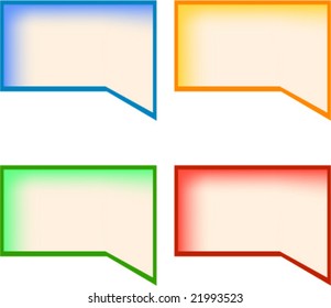Four rainbow colored blank text call-out boxes with copy space.