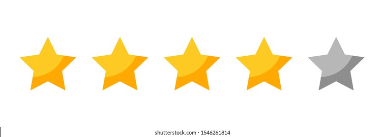four rating stars icon for review product,internet website and mobile application on white backgrond vector