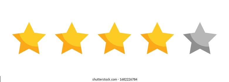 Four Rating Stars Icon For Review Product,internet Website And Mobile Application On White Backgrond Vector