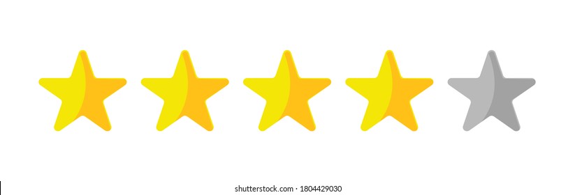 four rating stars icon for review product,internet website and mobile application vector