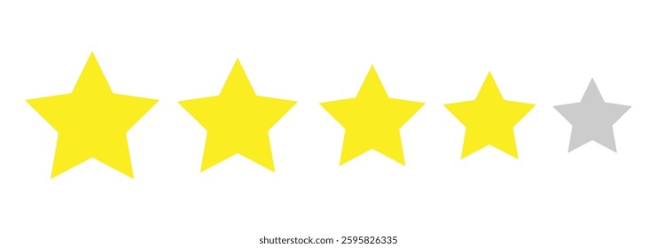four rating stars icon for review product for internet website and mobile application on white background vector illustration eps 888. customer review rating icon eps 888.
