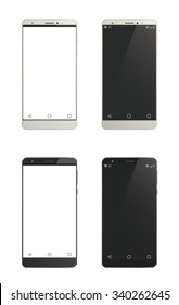 Four realistic cell phone vectors.